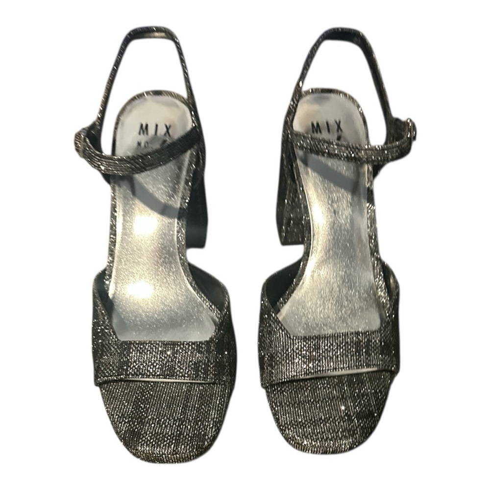Mix No. 6 Halia Sandal, Grey/Black Plaid, women’s size 8M